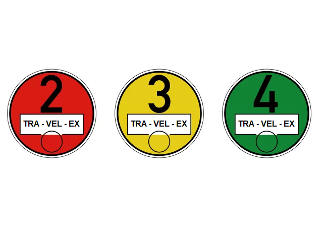 What colors of environmental stickers are there?