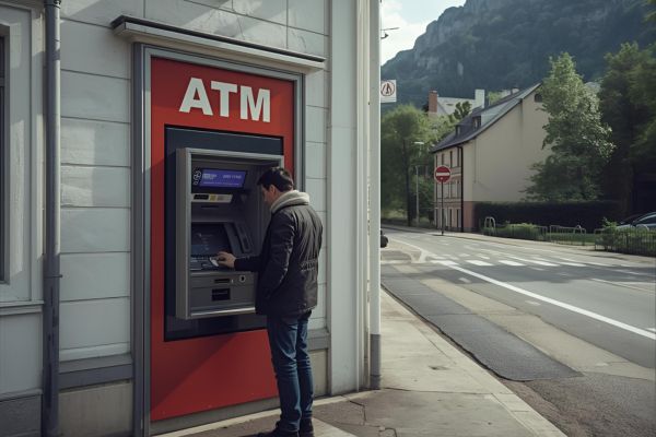 Pinnen bij een geldautomaat in Noorwegen