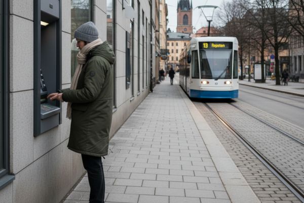 Pinnen in Zweden op straat