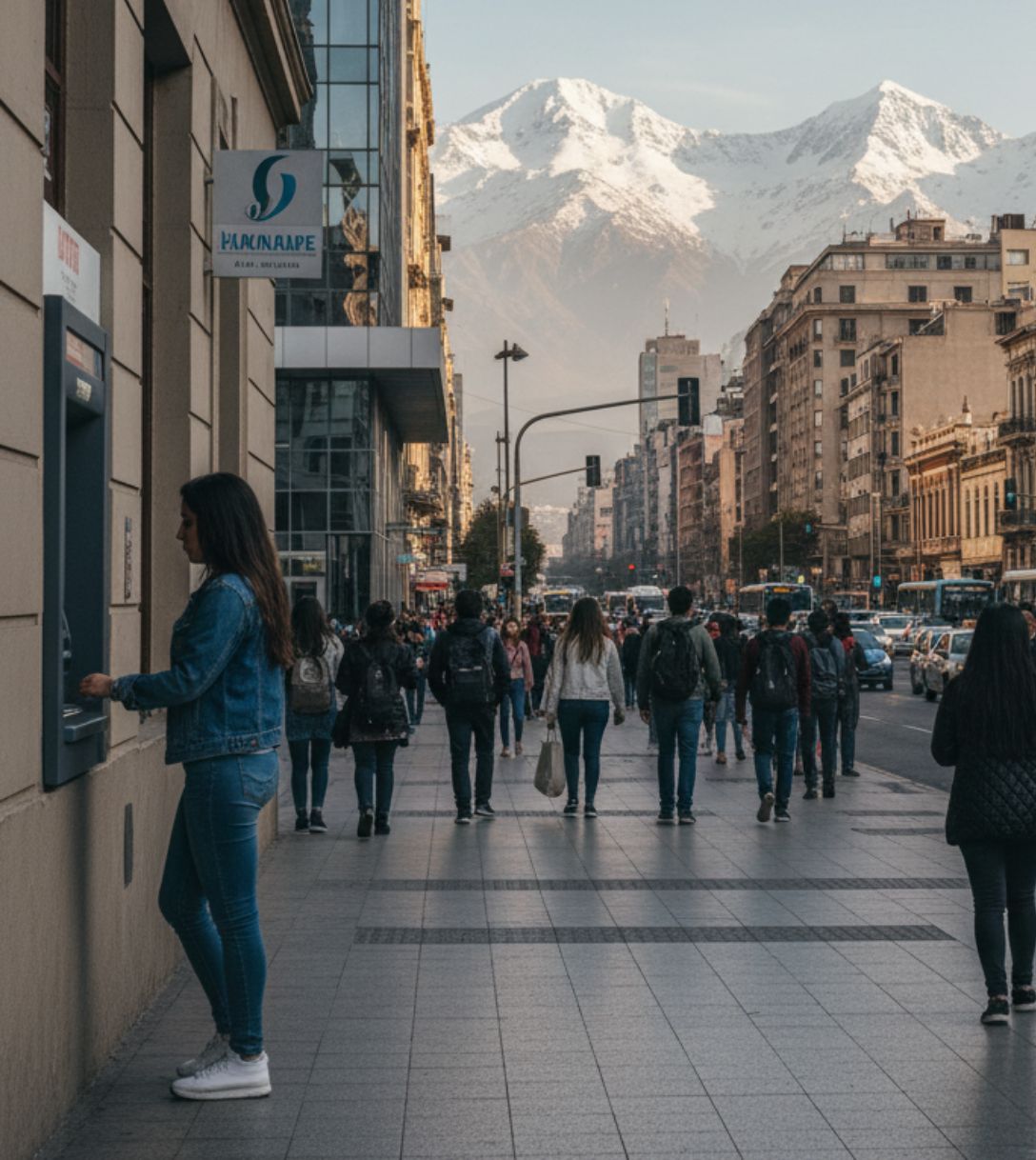 Pinnen bij een geldautomaat in Chili