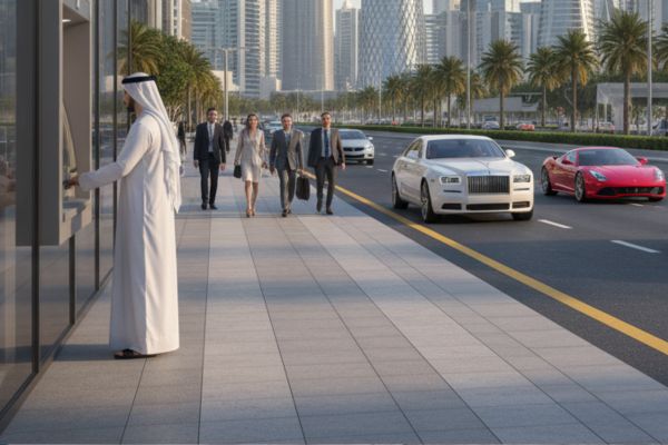 Pinnen bij een geldautomaat in Qatar