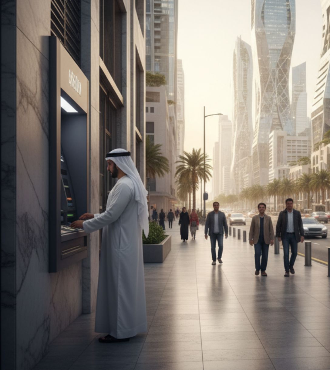 Pinnen bij een geldautomaat in Bahrein