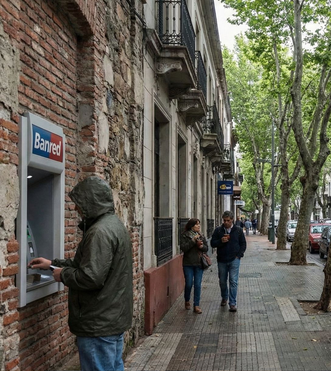 Pinnen bij een geldautomaat in Servië