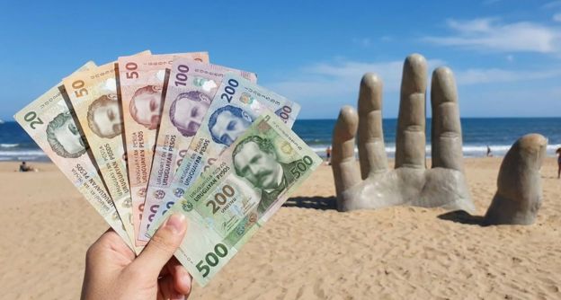 Uruguayaanse peso UYU biljetten